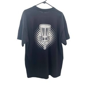 Disc Golf BASKET Squirrel Shirt Double Sided XL Graphic T-Shirt Gildan BLACK